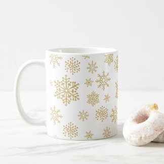 guld snowflake kaffemugg