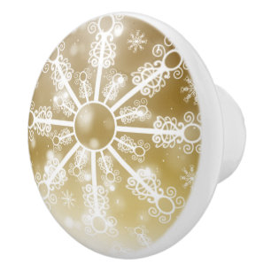 Guld Snowflake Knopp