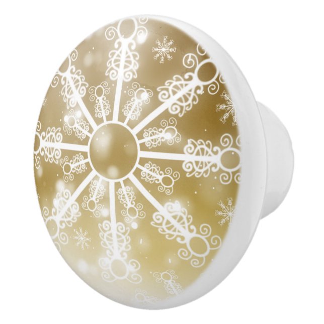 Guld Snowflake Knopp (Höger)