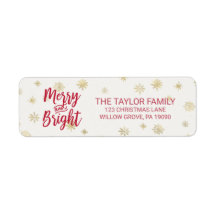 Guld Snowflake Merry och Bright Jul