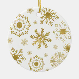 Guld Snowflake Mönster jul Ornament