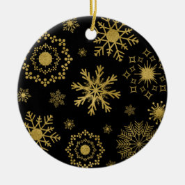 Guld Snowflake Mönster jul Ornament