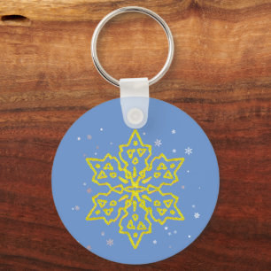 Guld Snowflake Nyckelring