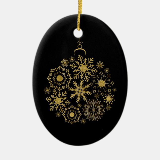 Guld Snowflake Ornament God jul Ornament (Framsidan)