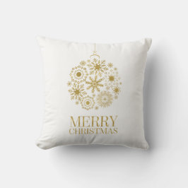 Guld Snowflake Ornament God jul Pillow Kudde