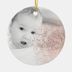 Guld Snowflake Overlay jul Ceramic Ornamic Julgransprydnad Keramik