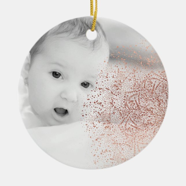 Guld Snowflake Overlay jul Ceramic Ornamic Julgransprydnad Keramik (Framsidan)
