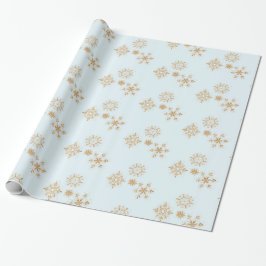 Guld Snowflake på Frosty Blue jul Mönster Presentpapper