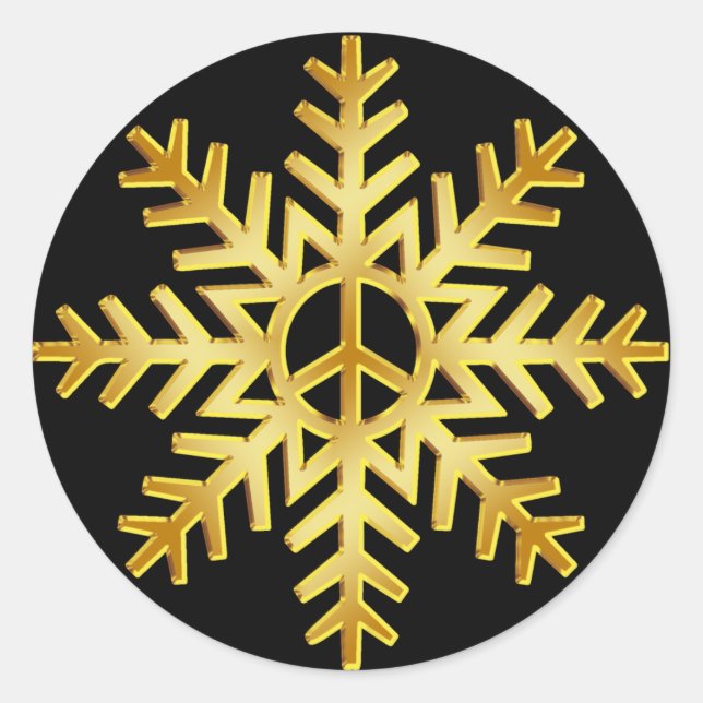 GULD SNOWFLAKE RUNT KLISTERMÄRKE (Framsida)