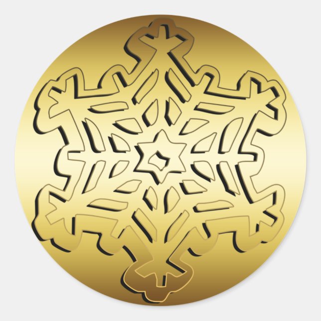 GULD SNOWFLAKE RUNT KLISTERMÄRKE (Framsida)