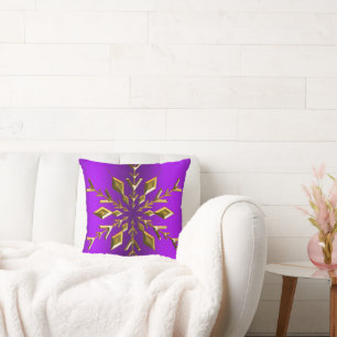 Guld Snowflake Star på Lilan Jul Kudde