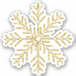 Guld Snowflake Sticker Klistermärken