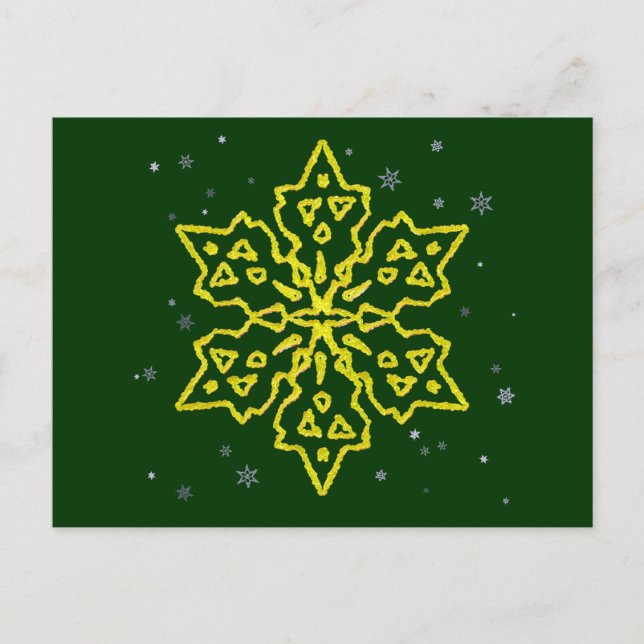 Guld- Snowflake Vykort (Framsida)