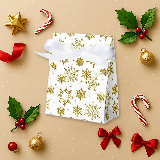 Guld Snowflake White Winter Bakery Stil Presentaskar (Skapare uppladdad)