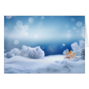 Guld Snowflake Winter Background Hälsningskort