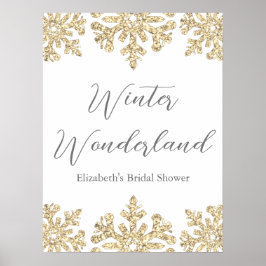 Guld Snowflake Winter Möhippa Poster