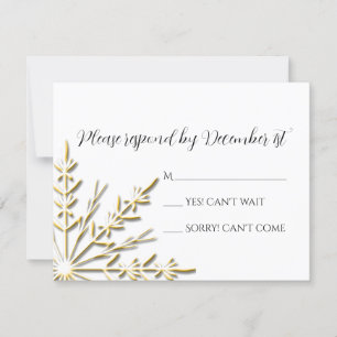 Guld Snowflake Winter Wedding OSA Kort