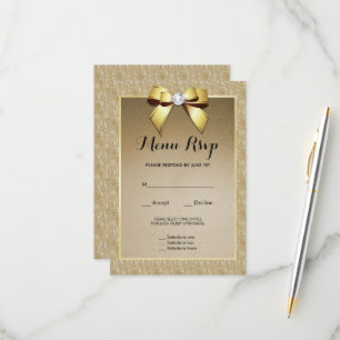 Guld & Snyggt Gem Bröllop Menu OSA Kort