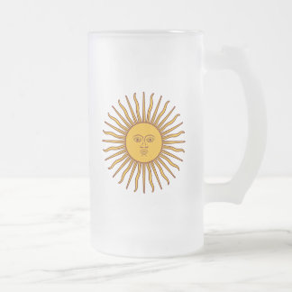 Guld- sol av Glass drinkar för majArgentina flagga Frostat Ölglas