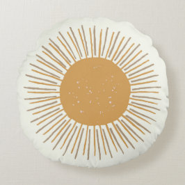 Guld sol boho (grodlårtorka), daghemsdeka rund kudde