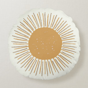 Guld sol boho (grodlårtorka), daghemsdeka rund kudde