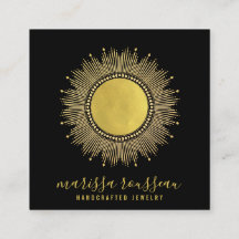 Guld Sol Faux Foil Mandala Black Jewelry Designer