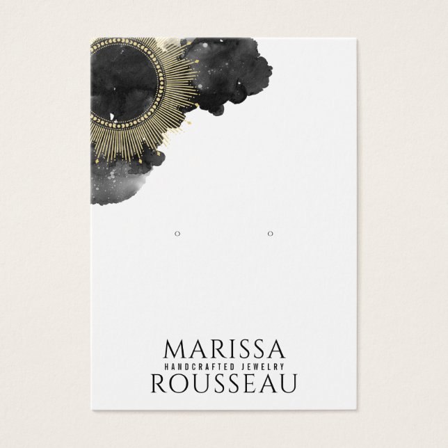 Guld Sol Faux Foil Mandala Earring Visning Cards Visitkort (Framsidan)