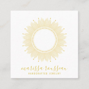Guld Sol Faux Foil Mandala Jewelry Designer Fyrkantigt Visitkort