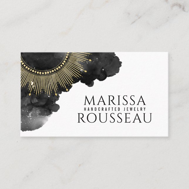 Guld Sol Faux Foil Mandala Jewelry Designer Visitkort (Framsida)