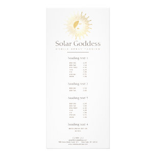 Guld Sol Goddess Girl Spray Tanning Salon Reklamkort
