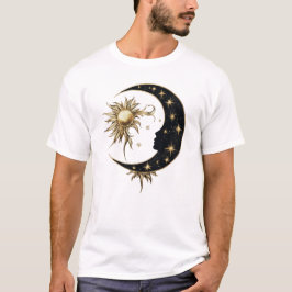 Guld Sol & Måne T-Shirt