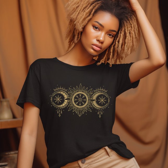 Guld Sol och Måne T Shirt (Skapare uppladdad)