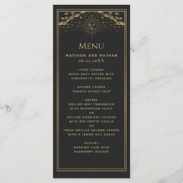 Guld Sol och Måne Tarot Bröllop Flat Menu Meny