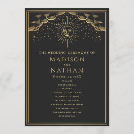 Guld Sol och Måne Tarot Bröllop Program