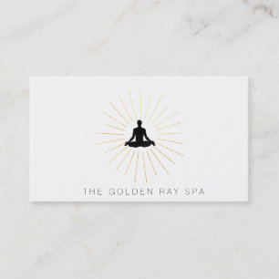 *~* Guld Sol Rays Man Meditation Lotus Pose Visitkort