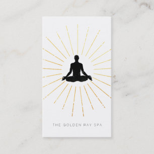 *~* Guld Sol Rays Meditation Man Yoga Pose Visitkort