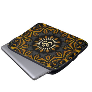 Guld Solar Aum Blomma Laptopfodral Laptop Sleeve