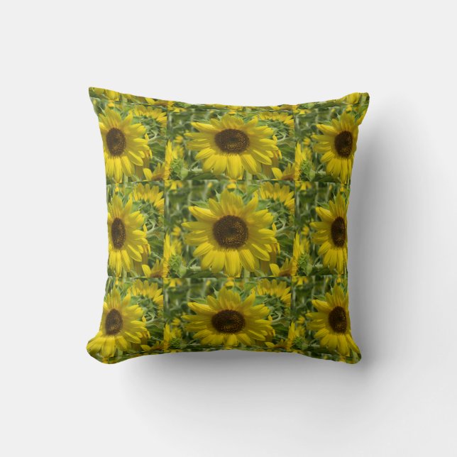 Guld Solblommor Fält Pillow Kudde (Framsida)