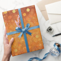 Guld Solnedgång Blandad Orange Glitter Mönster