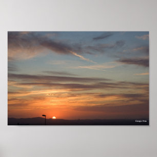Guld- solnedgång i Sardinia - italien Poster