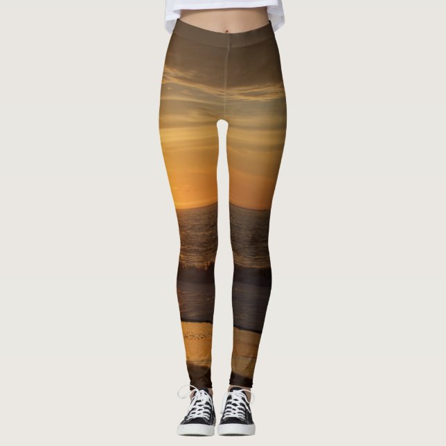 Guld- solnedgång leggings (Framsida)