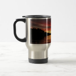 Guld- solnedgångtravel mug resemugg