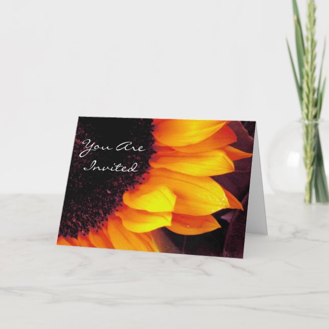 Guld Solrosfrö-Blommigten du är inbjuden till Bröl Inbjudan (Framsida)