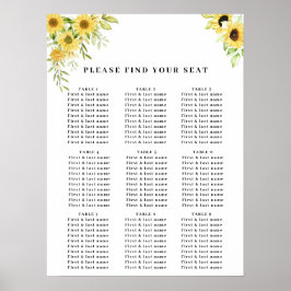 Guld Solrosgeometric Rustic Elegant bröllop Poster