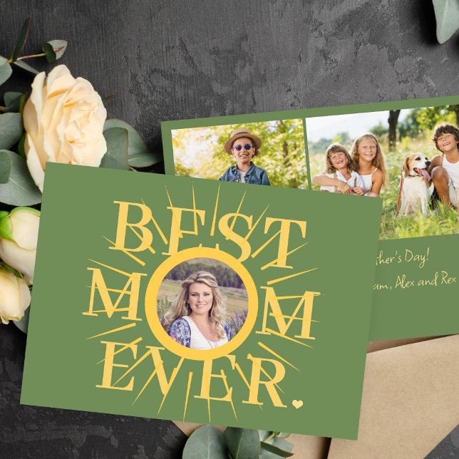 Guld solshine mamma multifoto Mors dag-kort (Skapare uppladdad)