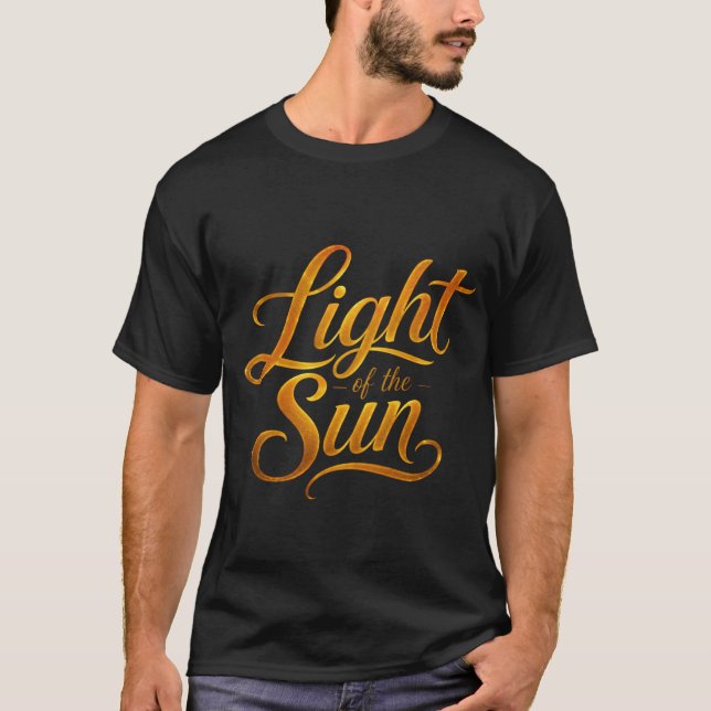 Guld Solsken Typografi T-Shirt (Framsida)