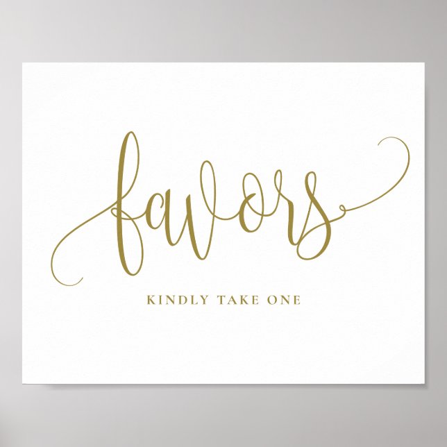 Guld Söt Calligraphy Script Party favors Poster (Framsidan)