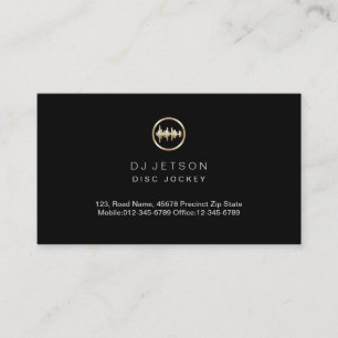 Guld Soundwave Icon Disk Jockey Deejay DJ Visitkort