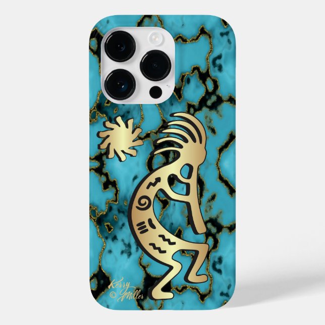 Guld Southwest Kokopelli iPhone/iPad-fall (Baksida)