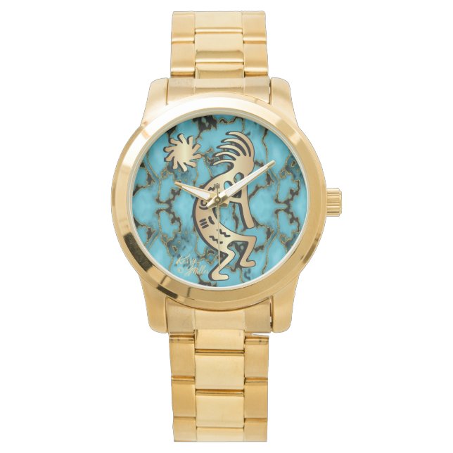 Guld Southwest Kokopelli Watch Armbandsur (Framsida)
